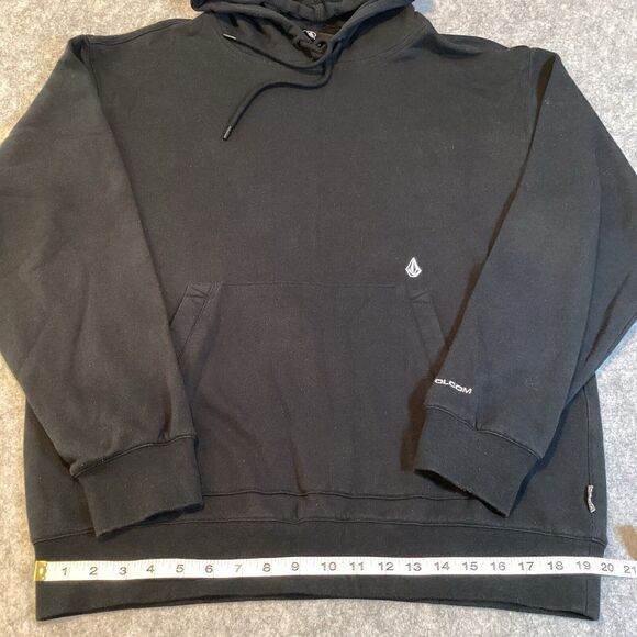 Volcom Mens D.I Shred Fleece Pullover Hoodie Size M Black Kangaroo Pocket Jersey - Picture 10 of 16